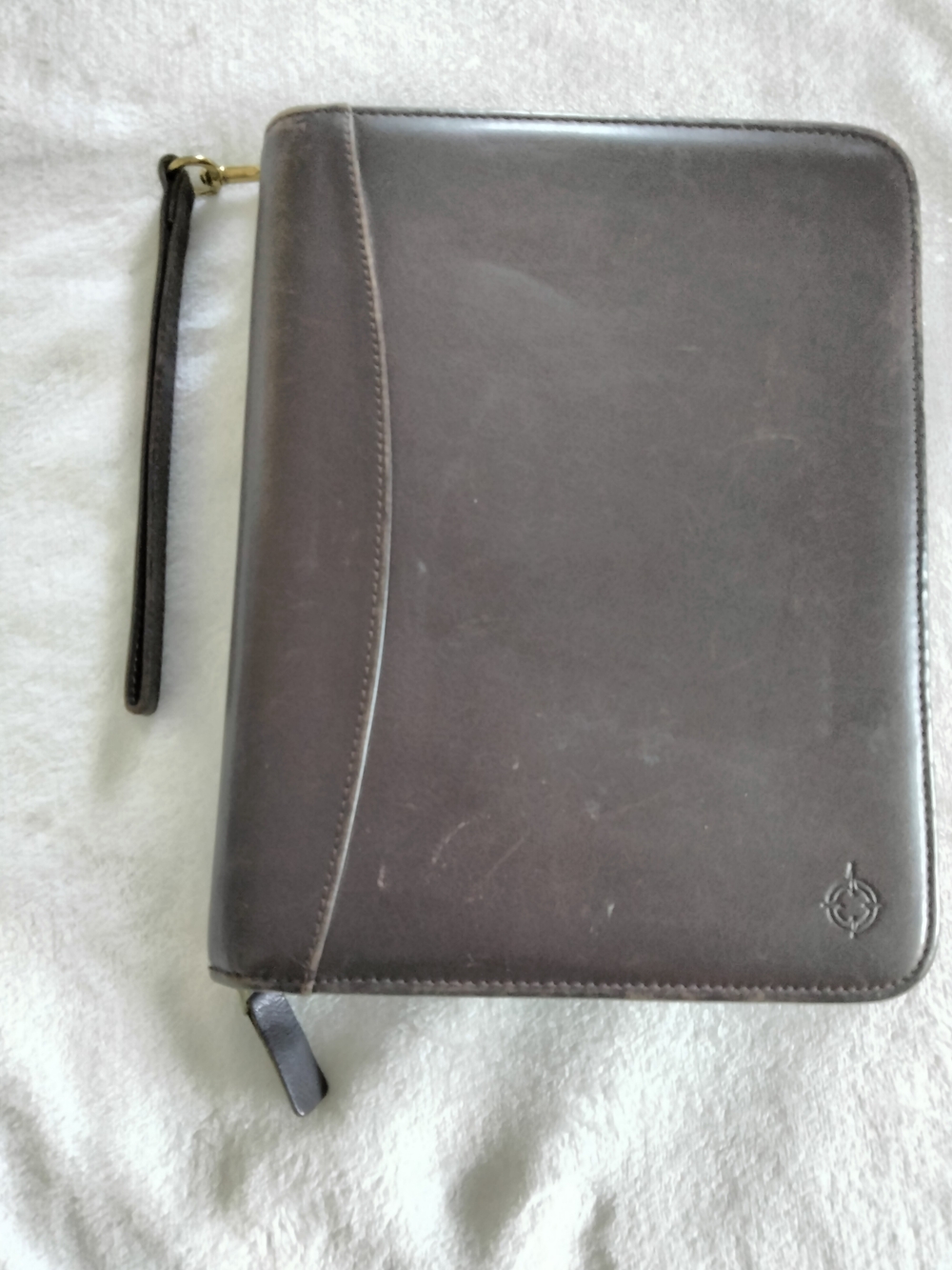 Men's Leather Zip Toiletry Organizer - Dark Brown